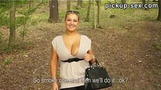 Blonde amateur flashing her huge titties and squirting - porn video