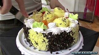 Birthday cake and a blowjob - porn video