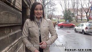 Busty European barmaid stuffed to earn more money - porn video