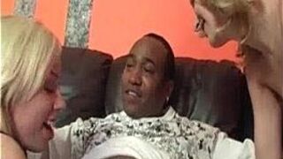Two Hot Blondes Share Black Dick - porn video