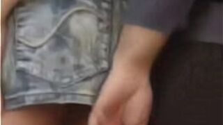 Groped denim skirt - porn video