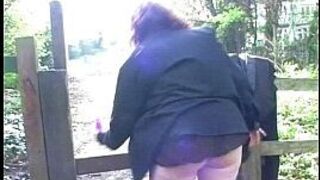 Chubby amateur girlfriend Nimues public nudity and exhibitionist walks - porn video